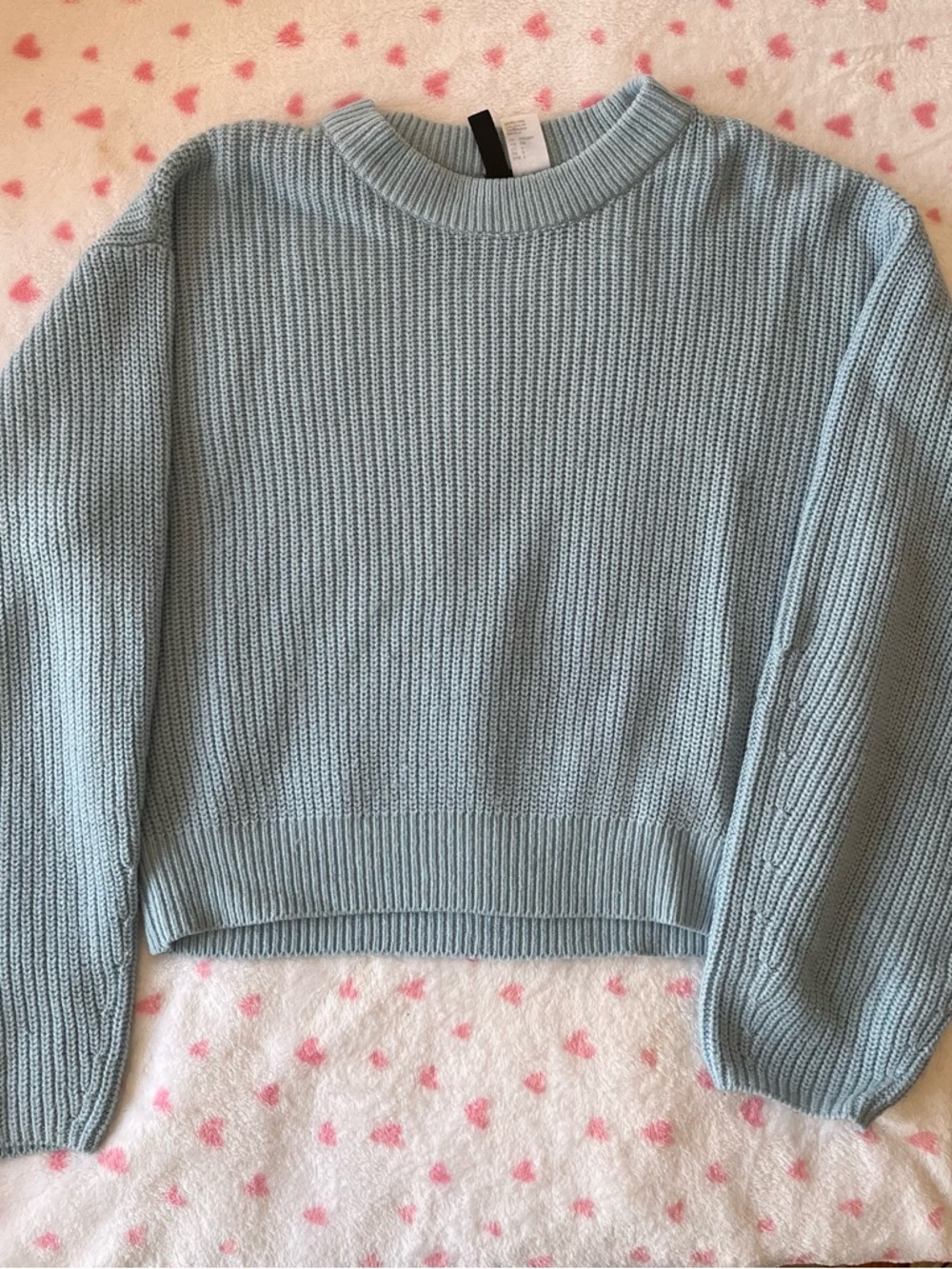 H&M Baby Blue Ribbed Knit Sweater